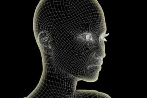 High resolution concept or conceptual 3D wireframe human female head High resolution concept or conceptual 3D wireframe human female head